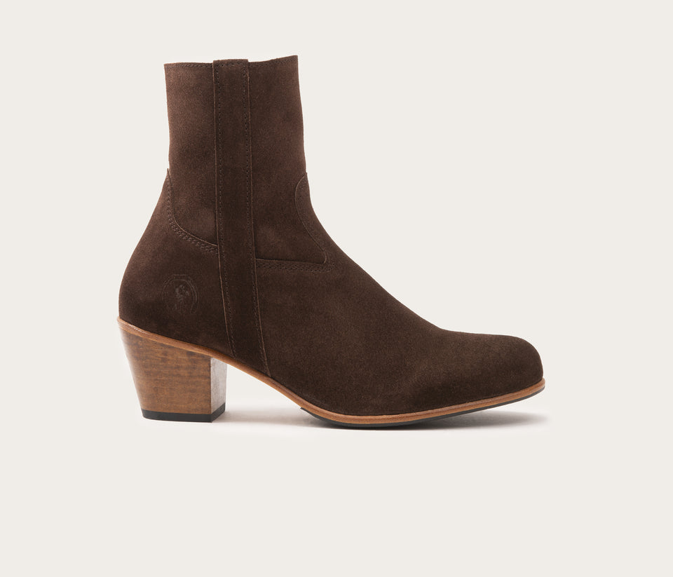 Gisèle Bottine Velours Chocolat - Prix Doux