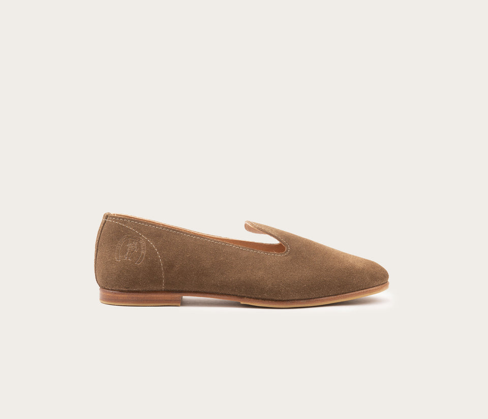 Opale Mocassin Velours Taupe - Prix Doux