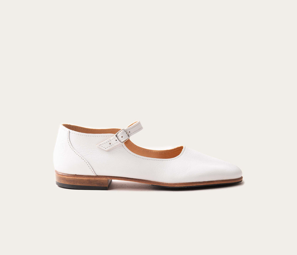 babie, babie blanche, babie en cuir blanc, maryjane, mary jane blanche, mary jane en cuir