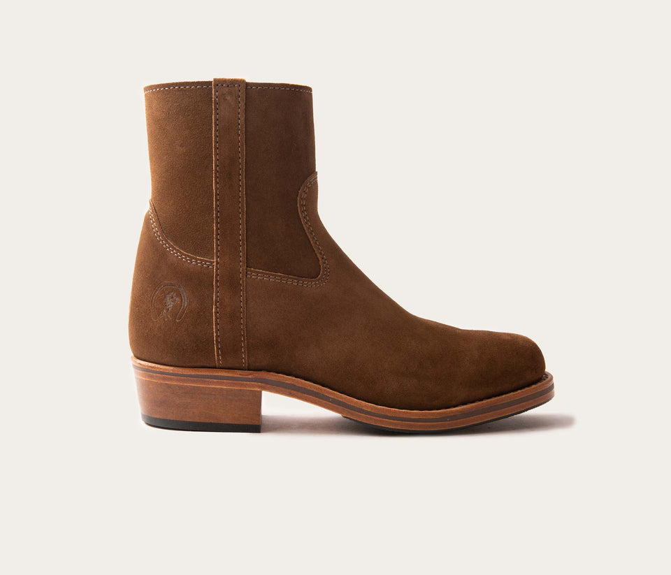 Terence Bottine Zip Homme Velours Taupe