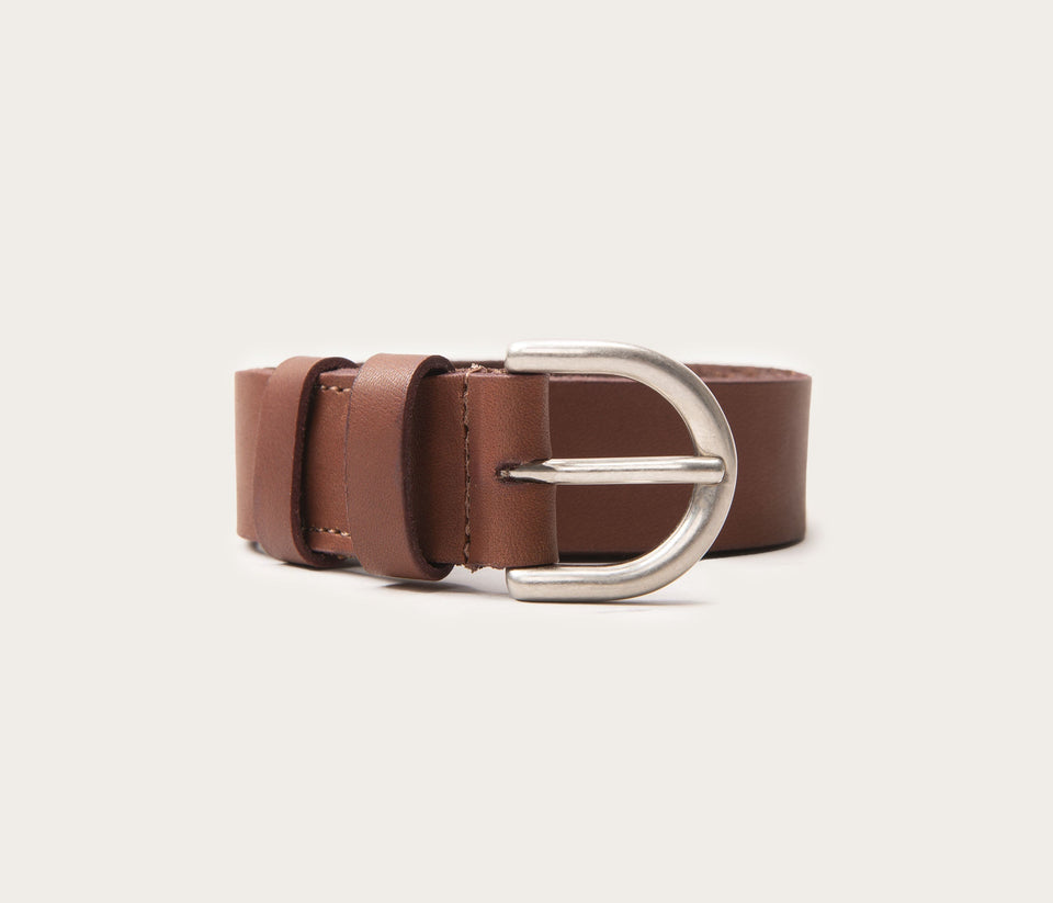 ceinture 25mm en cuir, ceinture marron en cuir, ceinture la botte gardiane marron en 25mm, petite ceinture marron en cuir boucle argent