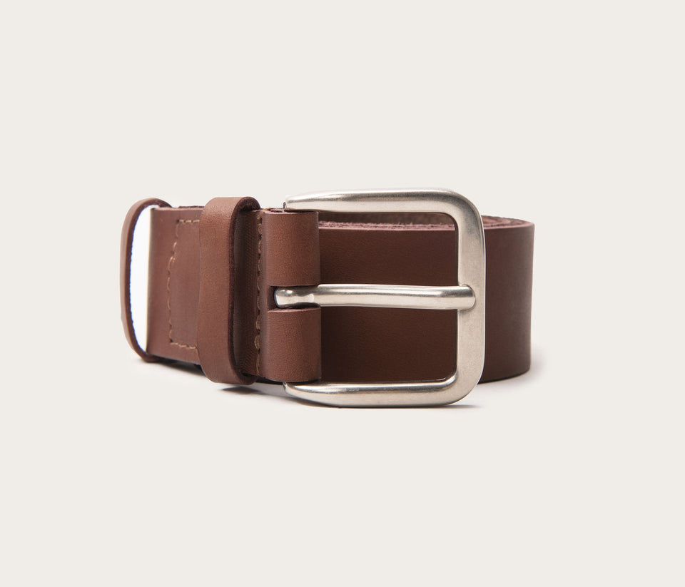 ceinture marron en cuir, ceinture 35mm en cuir marron, ceinture made in france, ceinture camarguaise marron, fabriquée en Camargue, ceinture 35mm en cuir français, la botte gardiane ceinture 35mm marron en cuir
