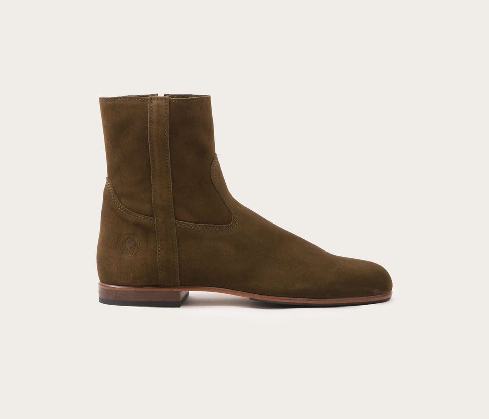 Elie Women's Zip Ankle Boot Velvet Olive