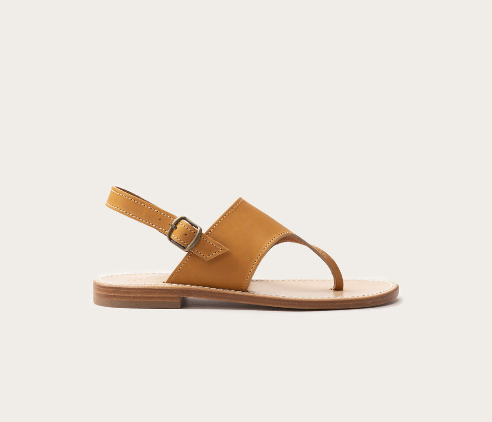 Menton avec bride Sandale en cuir naturel