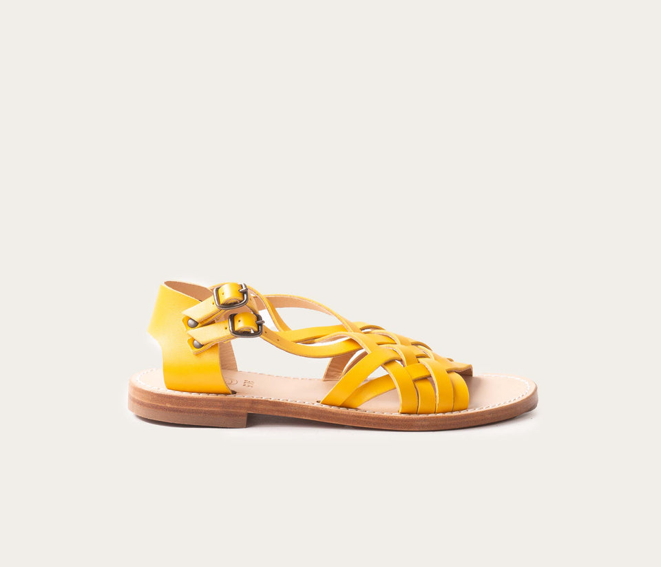 Annabel Sandale Femme Souple Jaune - Prix Doux