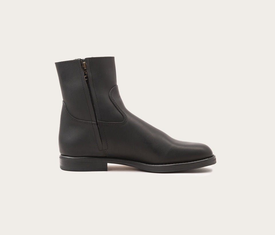 Camille black leather ankle boot - Low Price