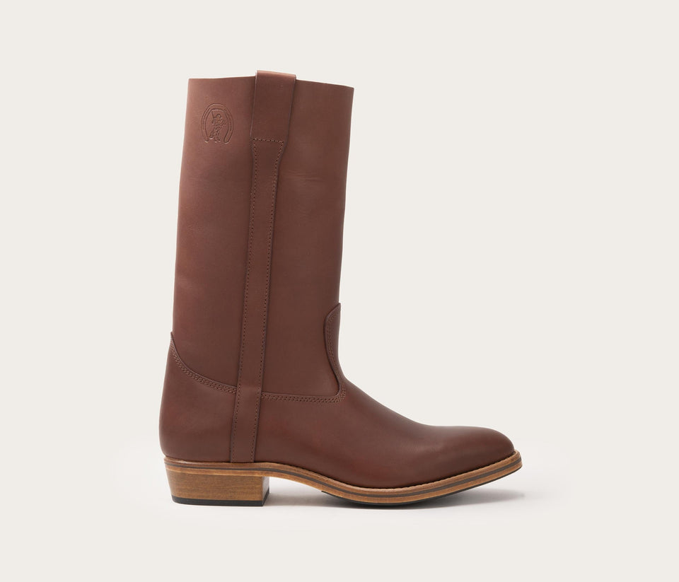 botte camarguaise homme marron, botte marron en cuir, botte marron de gardian, made in Camargue, botte en cuir camarguaise, la botte gardiane 